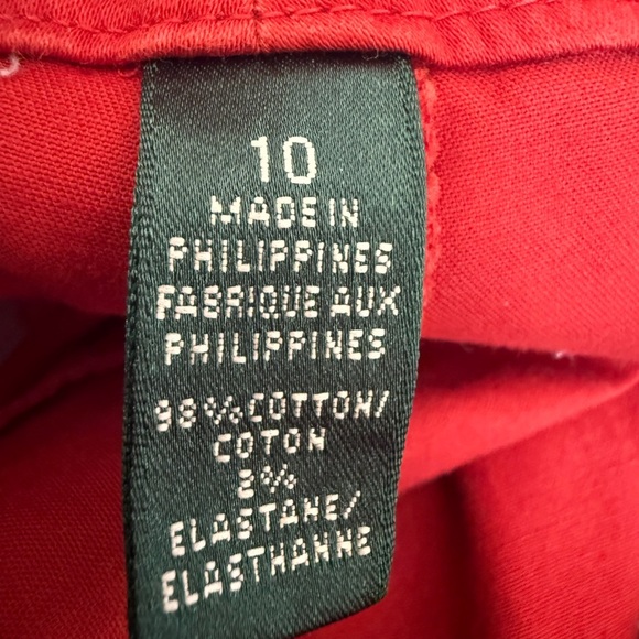 Lauren Ralph Lauren Red Chino Shorts Classic Casual Everyday size 10 inseam 5" - Picture 5 of 6